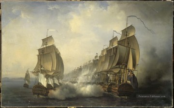Combat naval en rade de Gondelour 1783 Batailles navales Peinture à l'huile